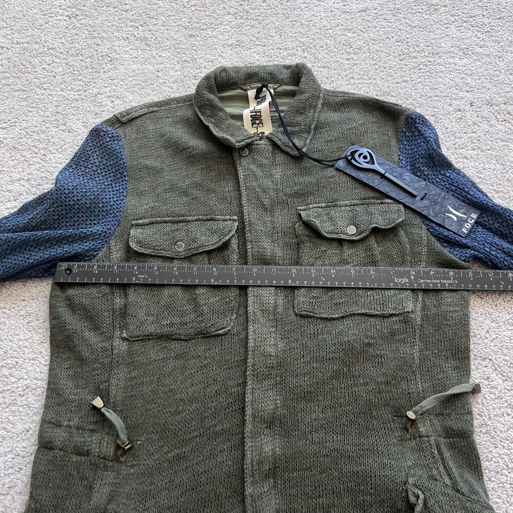 Project Foce Single Season Military Jacket Mens EU 48 Green Mesh Sleeve Full Zip - Picture 13 of 16